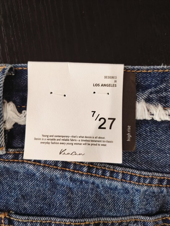 KanCan High Rise Distressed Denim Shorts Button Fly Frayed Hem Size 27 * - Picture 6 of 9